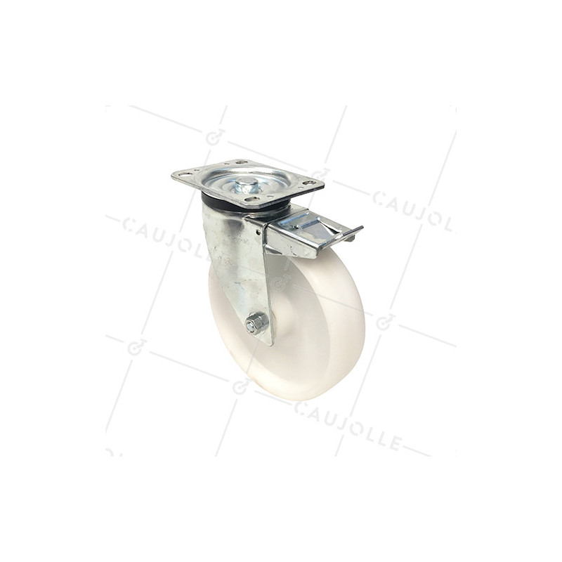 ROULETTE DE MANUTENTION À FREIN EN POLYPROPYLÈNE DIAMÈTRE 200 MM CHARGE 200 KG - S74P 200AF