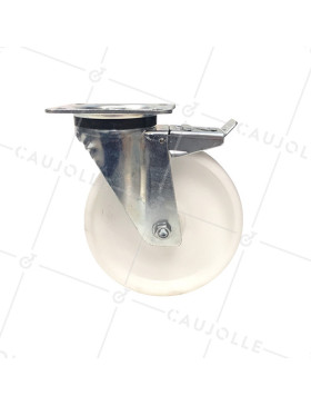 ROULETTE DE MANUTENTION EN POLYPROPYLÈNE DIAMÈTRE 125 MM CHARGE 200 KG - S74P 125