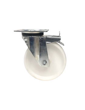 ROULETTE DE MANUTENTION À FREIN EN POLYPROPYLÈNE DIAMÈTRE 200 MM CHARGE 200 KG - S74P 200AF