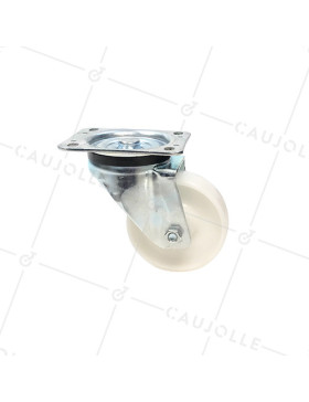 ROULETTE DE MANUTENTION PIVOTANTE EN NYLON DIAMÈTRE 125 MM CHARGE 300KG - S76N 125