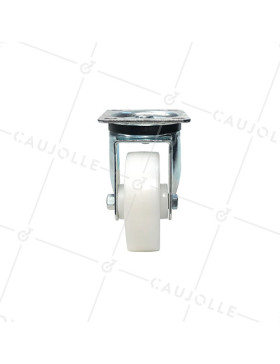 ROULETTE DE MANUTENTION PIVOTANTE EN NYLON DIAMÈTRE 125 MM CHARGE 300KG - S76N 125