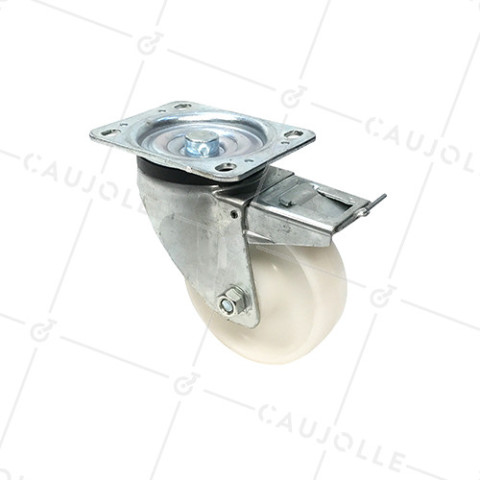 ROULETTE DE MANUTENTION PIVOTANTE EN NYLON DIAMÈTRE 125 MM CHARGE 300KG - S76N 125 • Caujolle