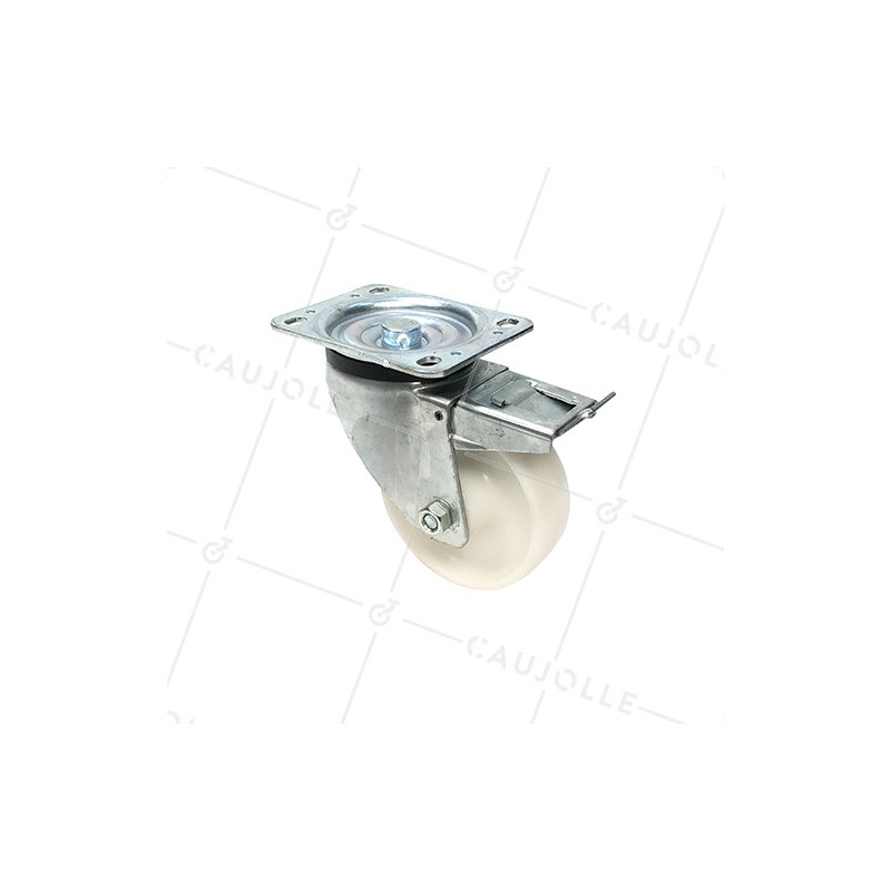 ROULETTE DE MANUTENTION PIVOTANTE EN NYLON DIAMÈTRE 125 MM CHARGE 300KG - S76N 125