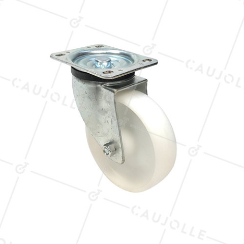 ROULETTE DE MANUTENTION PIVOTANTE EN NYLON DIAMÈTRE 125 MM CHARGE 300KG - S76N 125 • Caujolle