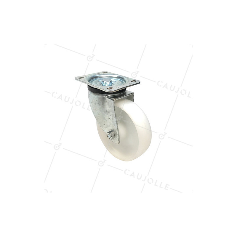 ROULETTE DE MANUTENTION PIVOTANTE EN NYLON DIAMÈTRE 125 MM CHARGE 300KG - S76N 125