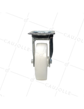 ROULETTE DE MANUTENTION PIVOTANTE EN NYLON DIAMÈTRE 125 MM CHARGE 300KG - S76N 125