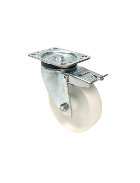 ROULETTE DE MANUTENTION PIVOTANTE À FREIN EN NYLON DIAMÈTRE 160 MM CHARGE 380KG - S76N 160AF