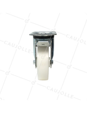 ROULETTE DE MANUTENTION PIVOTANTE À FREIN EN NYLON DIAMÈTRE 160 MM CHARGE 380KG - S76N 160AF