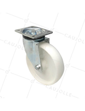 ROULETTE DE MANUTENTION FORTE CHARGE  EN NYLON DIAMÈTRE 200 MM CHARGE 450KG - S76N 200 • Caujolle