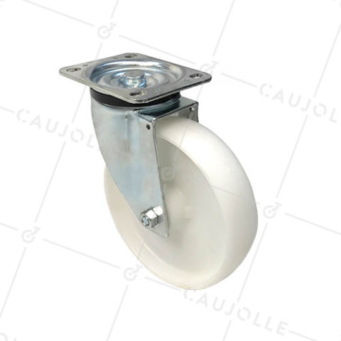 ROULETTE DE MANUTENTION FORTE CHARGE  EN NYLON DIAMÈTRE 200 MM CHARGE 450KG - S76N 200 • Caujolle