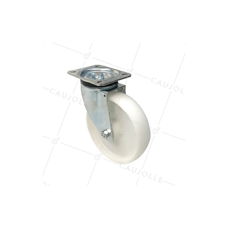 ROULETTE DE MANUTENTION PIVOTANTE EN NYLON DIAMÈTRE 125 MM CHARGE 300KG - S76N 125