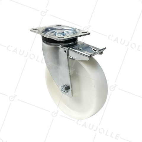 ROULETTE DE MANUTENTION PIVOTANTE EN NYLON DIAMÈTRE 125 MM CHARGE 300KG - S76N 125 • Caujolle