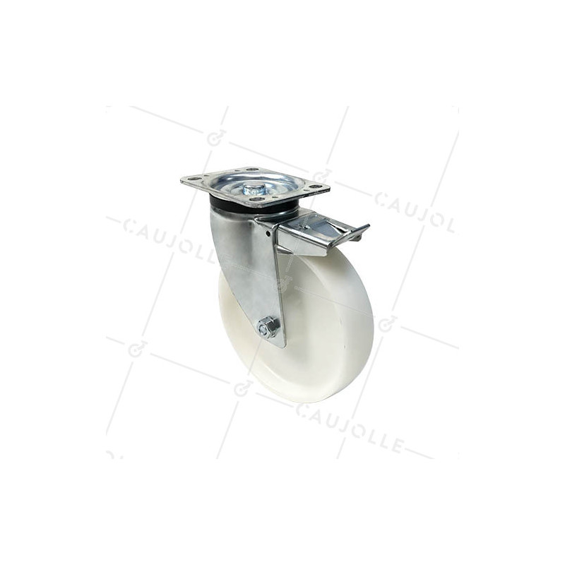 ROULETTE DE MANUTENTION PIVOTANTE EN NYLON DIAMÈTRE 125 MM CHARGE 300KG - S76N 125