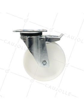 ROULETTE DE MANUTENTION PIVOTANTE EN NYLON DIAMÈTRE 125 MM CHARGE 300KG - S76N 125