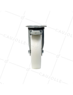ROULETTE DE MANUTENTION PIVOTANTE EN NYLON DIAMÈTRE 125 MM CHARGE 300KG - S76N 125
