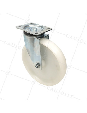 ROULETTE DE MANUTENTION PIVOTANTE EN NYLON DIAMÈTRE 250 MM CHARGE 500KG - S76N 250 • Caujolle