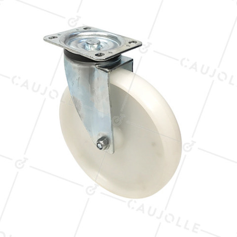 ROULETTE DE MANUTENTION PIVOTANTE EN NYLON DIAMÈTRE 125 MM CHARGE 300KG - S76N 125 • Caujolle