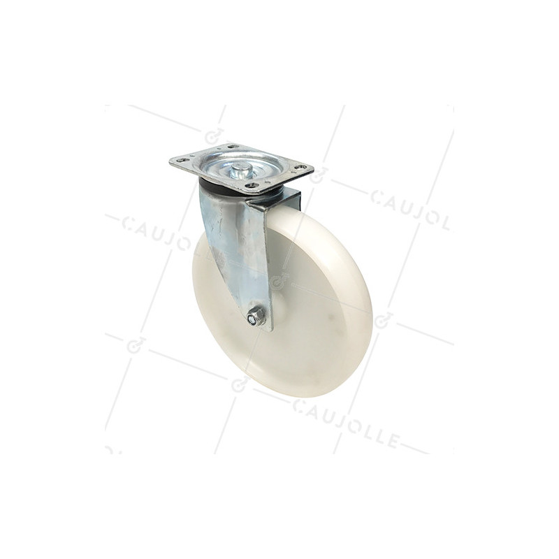 ROULETTE DE MANUTENTION PIVOTANTE EN NYLON DIAMÈTRE 125 MM CHARGE 300KG - S76N 125