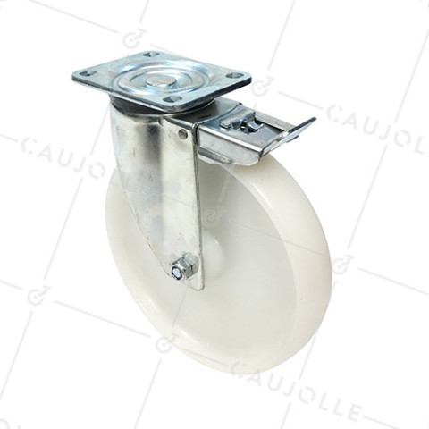 ROULETTE DE MANUTENTION PIVOTANTE EN NYLON DIAMÈTRE 125 MM CHARGE 300KG - S76N 125 • Caujolle