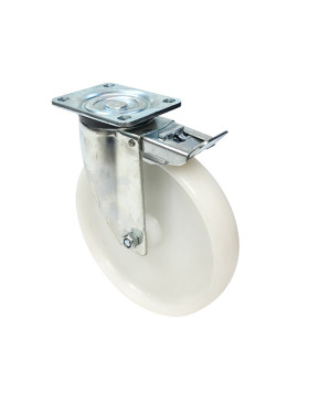 ROULETTE DE MANUTENTION PIVOTANTE EN NYLON DIAMÈTRE 125 MM CHARGE 300KG - S76N 125