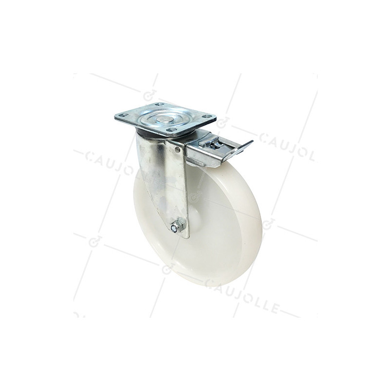 ROULETTE DE MANUTENTION PIVOTANTE EN NYLON DIAMÈTRE 125 MM CHARGE 300KG - S76N 125