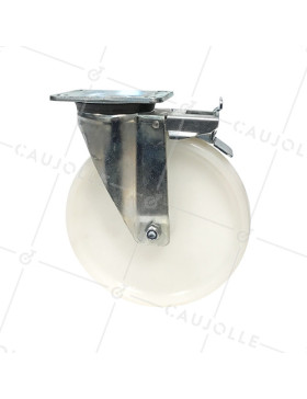 ROULETTE DE MANUTENTION PIVOTANTE EN NYLON DIAMÈTRE 125 MM CHARGE 300KG - S76N 125