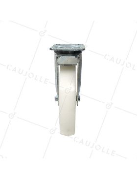 ROULETTE DE MANUTENTION PIVOTANTE EN NYLON DIAMÈTRE 125 MM CHARGE 300KG - S76N 125