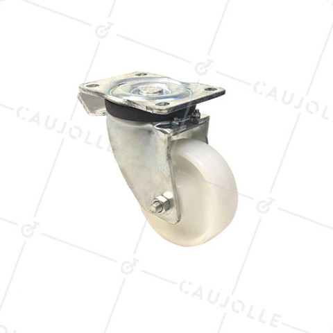 ROULETTE DE MANUTENTION PIVOTANTE À FREIN RENFORCÉE EN NYLON DIAMÈTRE 125 MM CHARGE 600KG - S78N 125AF • Caujolle