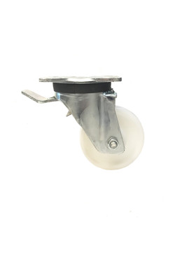 ROULETTE DE MANUTENTION PIVOTANTE À FREIN RENFORCÉE EN NYLON DIAMÈTRE 125 MM CHARGE 600KG - S78N 125AF
