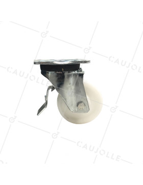 ROULETTE DE MANUTENTION PIVOTANTE À FREIN RENFORCÉE EN NYLON DIAMÈTRE 125 MM CHARGE 600KG - S78N 125AF