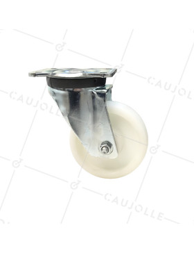 ROULETTE DE MANUTENTION PIVOTANTE RENFORCÉE EN NYLON DIAMÈTRE 125 MM CHARGE 300KG - S78N 125