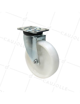 ROULETTE DE MANUTENTION PIVOTANTE RENFORCÉE EN NYLON DIAMÈTRE 125 MM CHARGE 300KG - S78N 125 • Caujolle