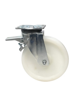 ROULETTE DE MANUTENTION PIVOTANTE À FREIN RENFORCÉE EN NYLON DIAMÈTRE 250 MM CHARGE 1000KG - S78N 250AF
