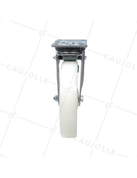 ROULETTE DE MANUTENTION PIVOTANTE À FREIN RENFORCÉE EN NYLON DIAMÈTRE 250 MM CHARGE 1000KG - S78N 250AF