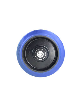 ROUE DE TRANSPALETTE ELASTIQUE NON TACHANTE DIAMÈTRE 200 MM CHARGE 450 KG AXE 20 MM A BILLES- S2015 200