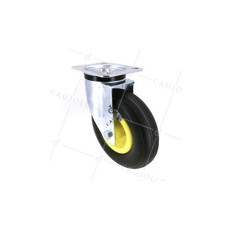 SUPPLE PUNCTURE-PROOF SWIVEL CASTOR FOR GRAVEL 200 MM DIAMETER 50 KG MAX LOAD