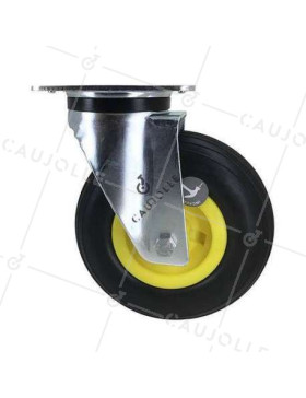 SUPPLE PUNCTURE-PROOF SWIVEL CASTOR FOR GRAVEL 200 MM DIAMETER 50 KG MAX LOAD