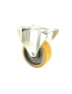 ROULETTE PIVOTANTE EN POLYURÉTHANE JANTE ALUMINIUM DIAMÈTRE 80 MM CHARGE 180KG - S74AR 80