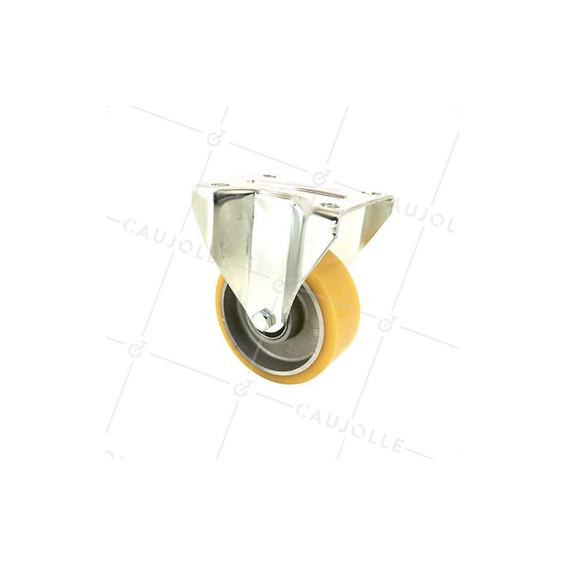 ROULETTE PIVOTANTE EN POLYURÉTHANE JANTE ALUMINIUM DIAMÈTRE 80 MM CHARGE 180KG - S74AR 80
