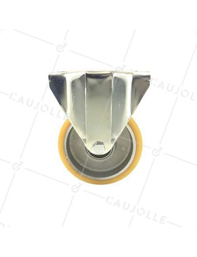 ROULETTE PIVOTANTE EN POLYURÉTHANE JANTE ALUMINIUM DIAMÈTRE 80 MM CHARGE 180KG - S74AR 80