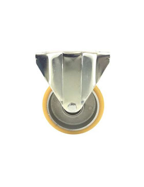ROULETTE FIXE EN POLYURÉTHANE JANTE ALUMINIUM DIAMÈTRE 100 MM CHARGE 200KG - S75AR 100