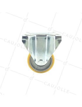 ROULETTE PIVOTANTE EN POLYURÉTHANE JANTE ALUMINIUM DIAMÈTRE 80 MM CHARGE 180KG - S74AR 80