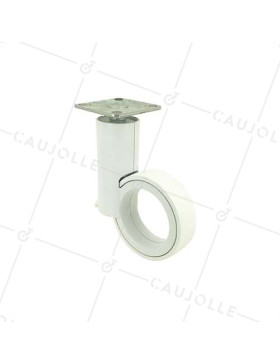 ROULETTE FUTURISTE BLANCHE À PLATINE DIAMÈTRE 65 MM CHARGE 30 KG - GRAVITY65PW • Caujolle