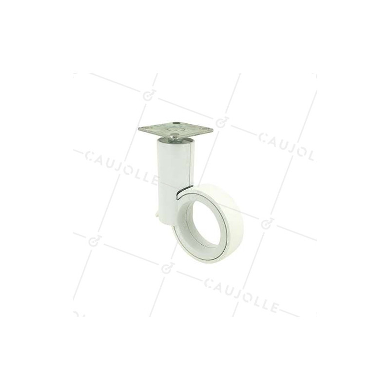 BLACK FUTURIST DESIGN CASTOR WITH FIXING PLATE 65 MM DIAMETER 50 KG MAX LOAD - GRAVITY65PN