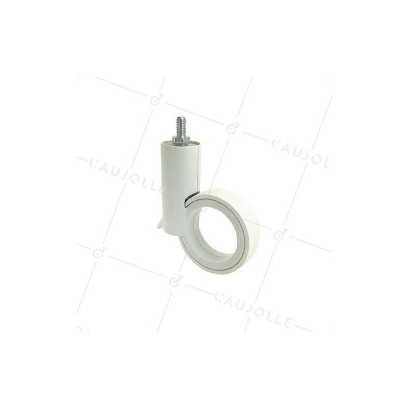ROULETTE FUTURISTE BLANCHE À TIGE FILETÉE DE 8 MM DIAMÈTRE 65 MM CHARGE 30KG  - GRAVITY65TFW8