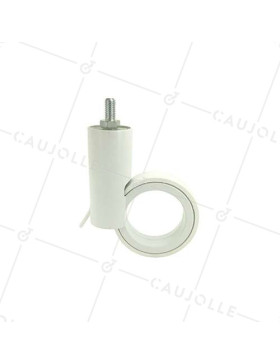 ROULETTE FUTURISTE BLANCHE À TIGE FILETÉE DE 8 MM DIAMÈTRE 65 MM CHARGE 30KG  - GRAVITY65TFW8