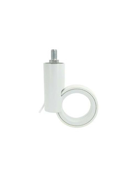 ROULETTE FUTURISTE BLANCHE À TIGE FILETÉE DE 10 MM DIAMÈTRE 65 MM CHARGE 30KG  - GRAVITY65TFW10