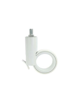 ROULETTE FUTURISTE BLANCHE À TIGE FILETÉE DE 10 MM DIAMÈTRE 65 MM CHARGE 30KG  - GRAVITY65TFW10