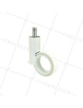 ROULETTE FUTURISTE BLANCHE  À TIGE LISSE DE 11 MM DIAMÈTRE 65 MM CHARGE 30KG - GRAVITY65TLW11 • Caujolle