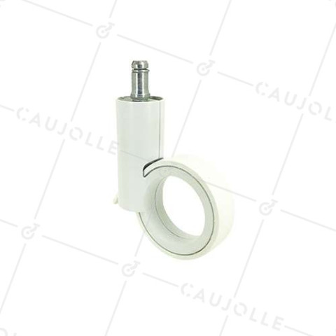 ROULETTE FUTURISTE BLANCHE  À TIGE LISSE DE 11 MM DIAMÈTRE 65 MM CHARGE 30KG - GRAVITY65TLW11 • Caujolle